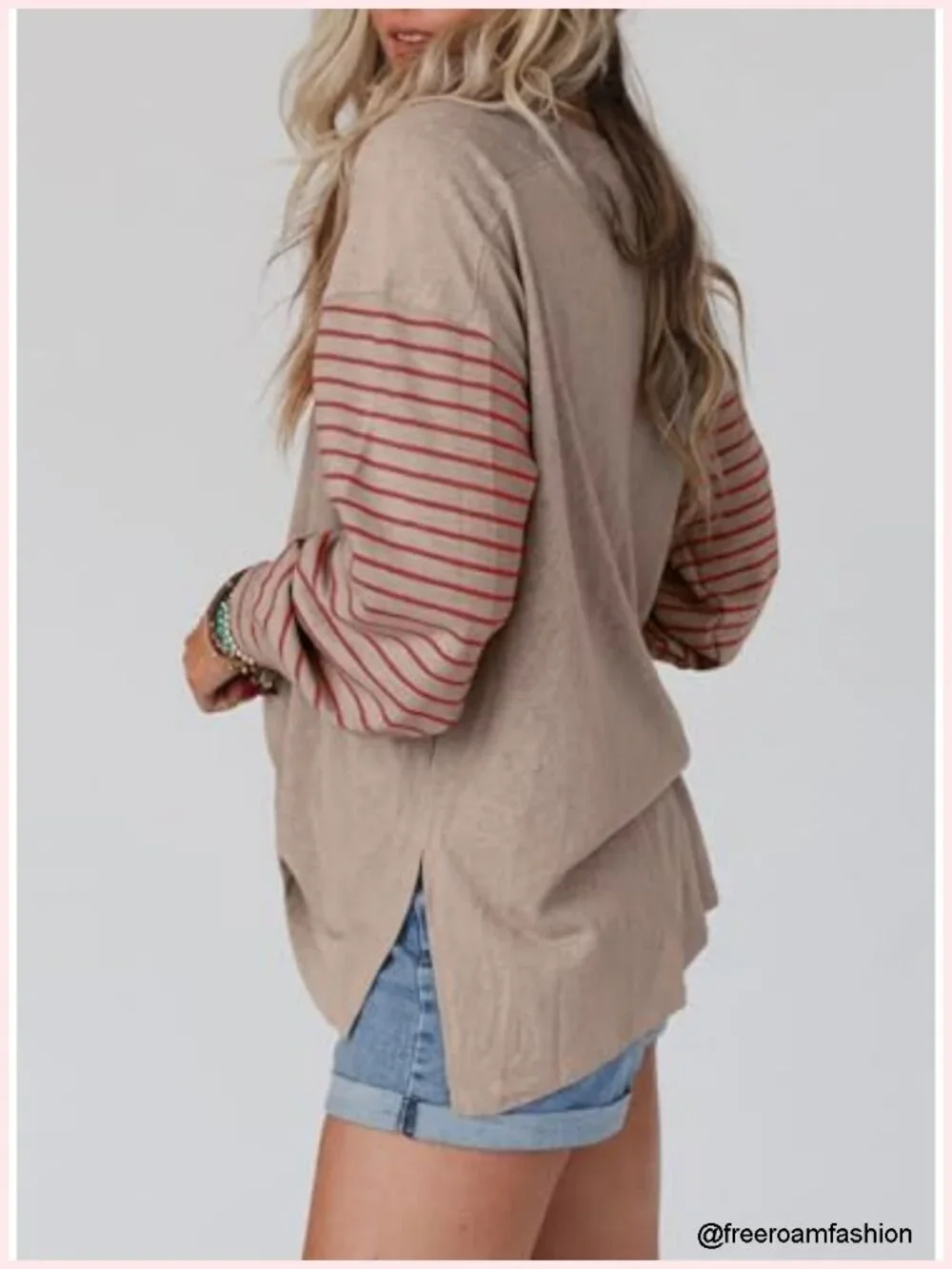 Long Sleeve Tunic Top Color Block Pullover Sweatshirt